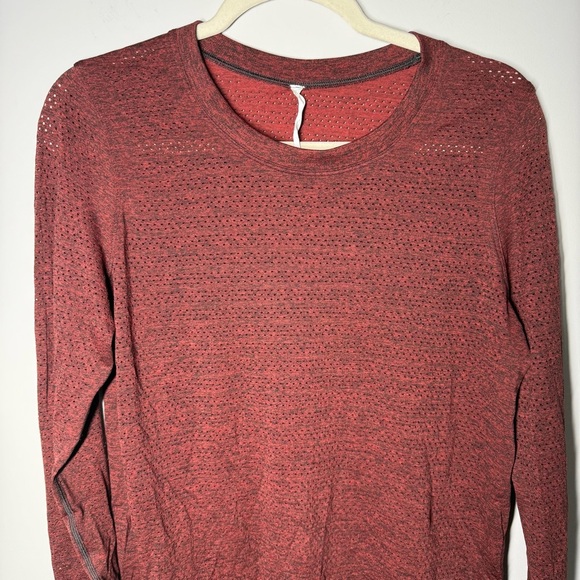 Lululemon Athletica Burgundy Crew Neck Top - Picture 2 of 5